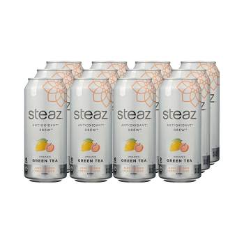 Steaz Organic Zero Calorie Peach Mango Green Tea - Case of 12/16 oz