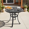 26.77-inch Cast Aluminum Patio Dining Round Table with a 1.88-inch with Umbrella Hole - 2 of 4