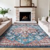 Vintage Area Rugs Washable Floral Carpet Non Slip Non Shedding Ultra Thin Floor Cover Foldable Oriental Indoor Mat for Bedroom Living Room - 2 of 4