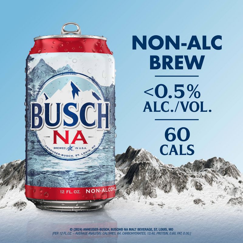 Busch Non-Alcoholic Beer - 12pk/12 fl oz Cans, 4 of 8