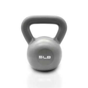 NAYSAYE Kettlebell 5LBS Vinyl Coated Strength Training Weight Comfortable Grip for Home Gym, Gray, 7.87"*6.29"*5.11" - 1 of 4