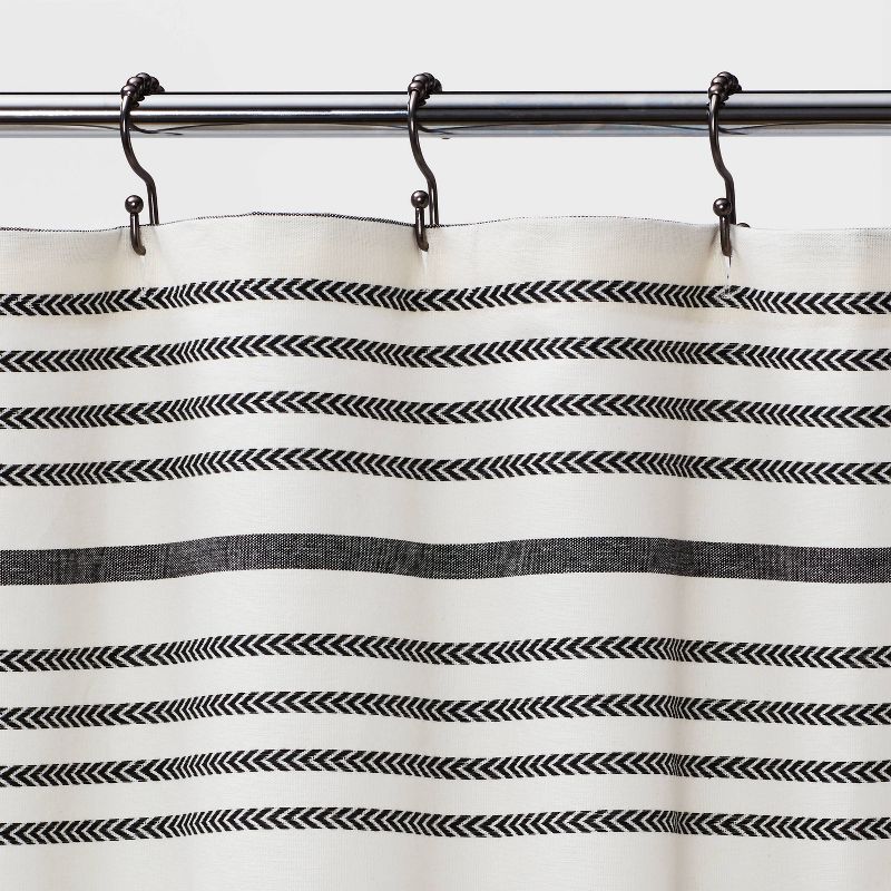 Striped Shower Curtain Black/White - Threshold&#8482;, 3 of 12