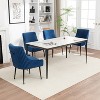 SEYNAR Modern Glam Velvet Black Metal Legs Dining Chair or Vanity Chair Set of 4 with Rear Handle - 2 of 4