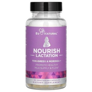 Eu Natural Nourish Lactation, Fenugreek & Moringa+, 60 Vegetarian Capsles - 1 of 2