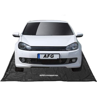 Black PVC Garage Containment Mat with Squeegee, 7.9' x 16'