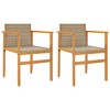 vidaXL Patio Chairs 2 pcs Beige Poly Rattan&Solid Wood - 2 of 4