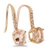 Pompeii3 1 1/5Ct Morganite & Diamond Drop Earrings 14K Rose Gold 3/4" Tall - 2 of 4
