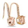 Pompeii3 1 1/5Ct Morganite & Diamond Drop Earrings 14K Rose Gold 3/4" Tall - image 2 of 3