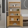 GDFStudio Theresa Modern 64.7" Bamboo Tall Storage Cabinet with 4 Shelves and 2 Doors - 2 of 4