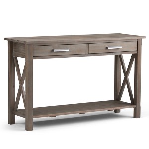 Solid Wood Freestanding Contemporary Console Table with 2 Large Drawers, Bottom Shelf and Multipurpose Design - 1 of 4