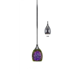 Toltec Lighting Any 1 - Light Pendant in  Chrome with 5" Silver Fire Shade - 1 of 1