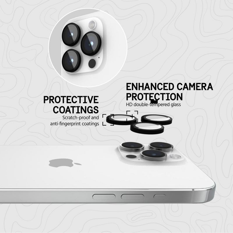 Pelican Camera Lens Protector Aluminum Rings for Apple iPhone 15 Pro and iPhone 15 Pro Max - Black, 2 of 7