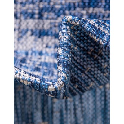 Blue Abstract Washable Outdoor Area Rug 6' x 9'