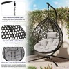 Modern Hanging Basket Egg Chair with Stand, Indoor & Outdoor Wicker Swing Chair with Soft Cushion & Headrest - ModernLuxe - 4 of 4