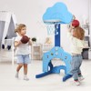 3-in-1 Kids Basketball Hoop Set Adjustable Sports Activity Center w/ Balls Blue\Green\White - image 3 of 4