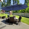 Tangkula Outdoor 15' Double-Sided Patio Umbrella 48 Solar LED Lights Crank & Base - 3 of 4