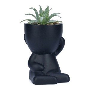 REGALWOVEN Realistic Artificial Succulents in Humanoid Pots -Fake Cactus  People Shaped Planter for Gothic Home Decor 4.7"H : Target