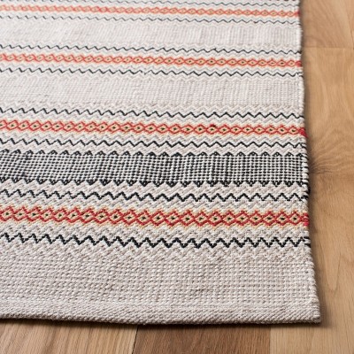 Montauk Red and Beige Handwoven Cotton Area Rug 4' x 6'