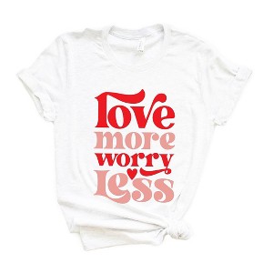 Simply Sage Market Women's Love More Worry Less Short Sleeve Graphic Tee - 1 of 4