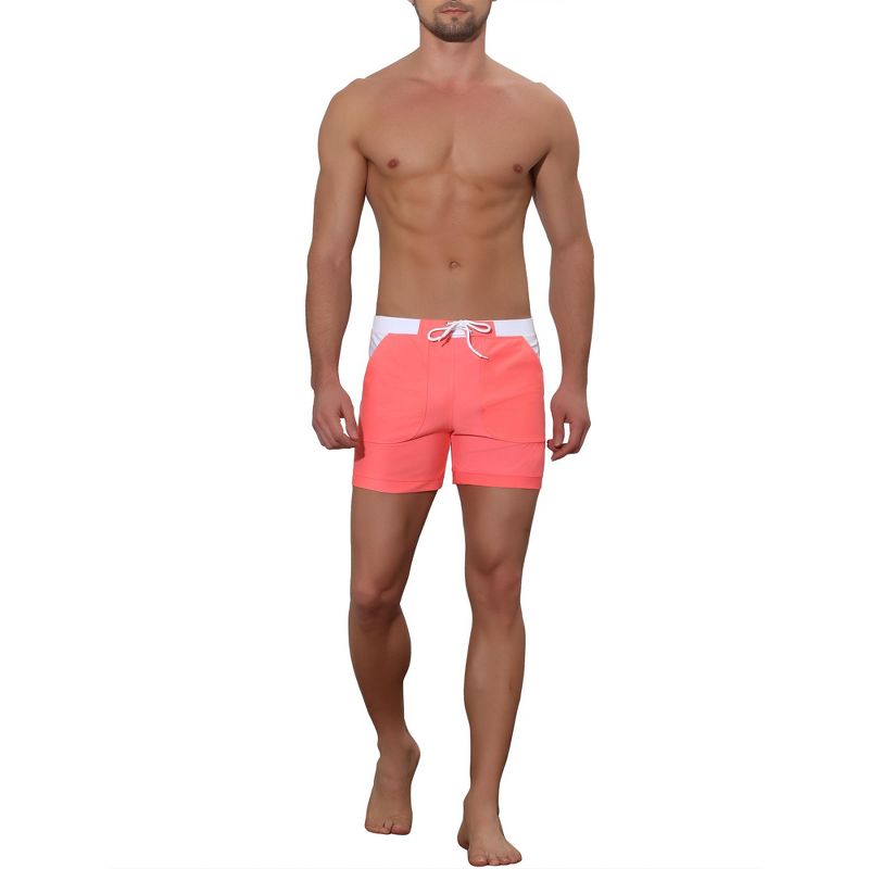 Lars Amadeus Men's Summer Surfing Contrast Color Drawstring Waist Beach Board Shorts, 2 of 6
