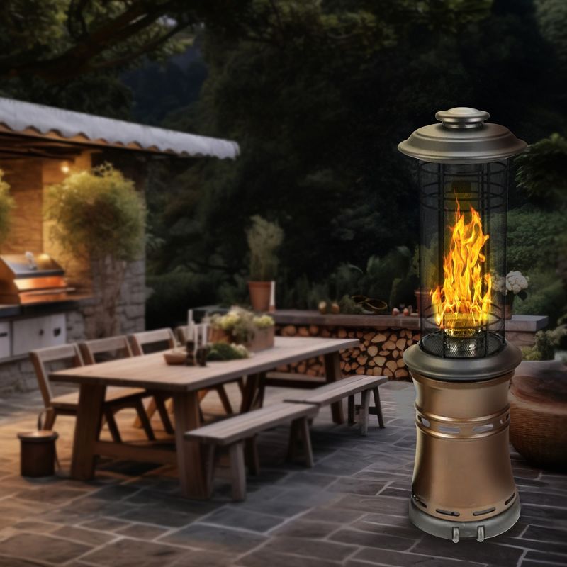 Four Seasons Courtyard Inferno 36,000 BTU Radiant Liquid Propane Gas Patio Heater Outdoor Backyard Warmer with Adjustable Heat Temperatures, Bronze, 4 of 7