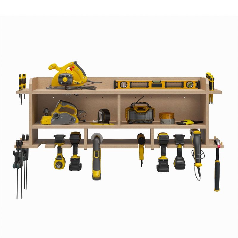 Benford 48" Extra Wide Wall Mount Tool Organizer, Raw Board, 1 of 5