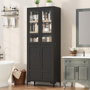 Homhougo 71 inch Tall Storage Cabinet, Kitchen Pantry 5 Tier Bathroom Cabinet with 4 Doors Adjustable Shelves - 1 of 4