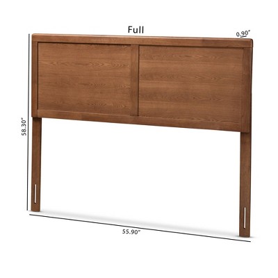Walnut Brown Queen Size Wood Headboard