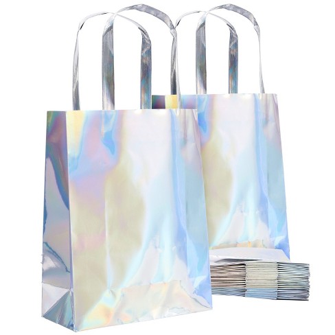 Blue Panda 20 Pack Holographic Foil Paper Gift Bags With Handles For Baby  Shower, Birthday, Wedding, Party Favors, Goodies, Boutiques, 7x9x3 In :  Target