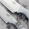 Gibson Home Beaumont 3 Piece Stainless Steel Santoku Knife Set with Cutting Board in White Marble - 4 of 4