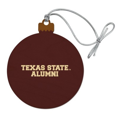Texas State Alumni Wood Christmas Tree Holiday Ornament