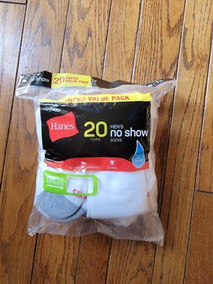 Hanes Boys Extreme Value 20 Pack No Show Socks, Size S-L 