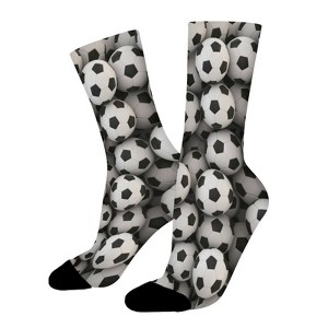 Soccer Ball Background Women Printed Crew Socks Funny Funky Socks Soft Polyester Novelty Gifts for Artists Men - 1 of 1