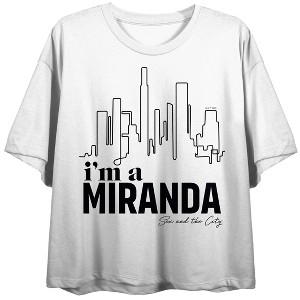Sex and the City (TV Series) I'm A Miranda City Outline Women's White Crop Tee - 1 of 3