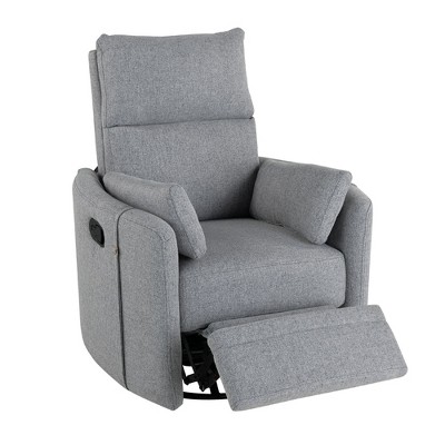 NicBex Linen Glider Rocking Chair,Upholstered Swivel Recliner Chairs with High Backrest,Modern Rocking Chair,Nursing Chair for Bedroom