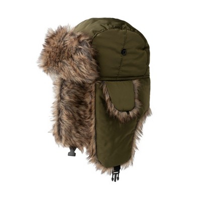 Britt's Knits Aviator Hat Faux Fur Winter Trapper Hat for Men with Ear Flaps