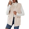 Coolmee Womens Fleece Cardigan Vest Casual Open Front Outerwear Sleeveless Soft Jacket With Pockets - 2 of 4