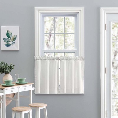 Stacey Ice Cream Sheer Rod Pocket Window Tier Pair