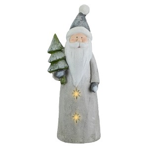 Northlight LED Lighted Ceramic Santa with Tree Christmas Figure - 19" - 1 of 4