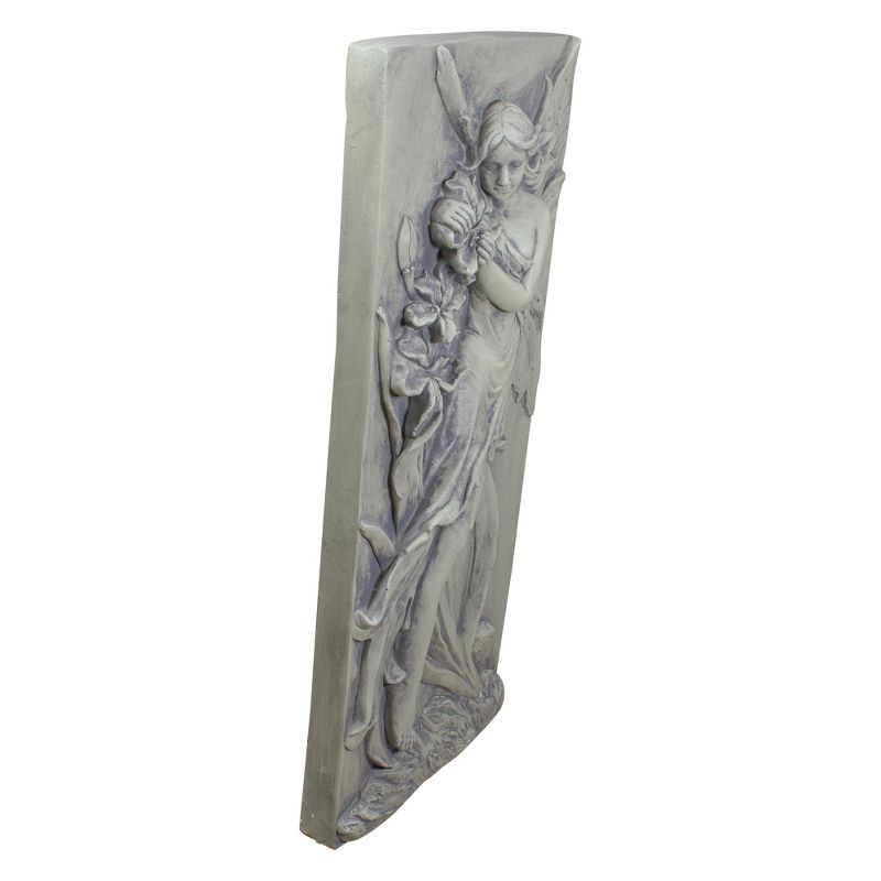 Northlight 31" Gray Fairy with Lily Flowers Wall Plaque, 2 of 5