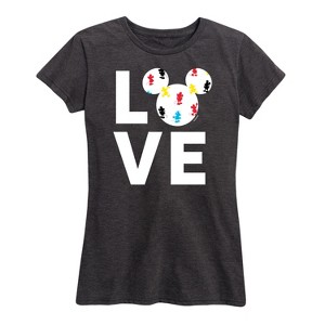 Women's - Disney - Mickey Love Fill Short Sleeve Graphic T-Shirt - 1 of 4