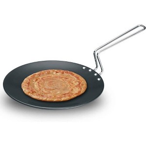 Hawkins Futura Hard Anodized Concave Tava Griddle with Steel Handle: Gas Compatible, Aluminum Surface, Hand Wash - 1 of 4