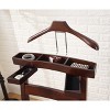 Proman Products Manhatten Chair Valet VL16654 with Drawer, Hanger, Trouser Bar and Tie & Belt Bar, 19" W x 24" D x 43" H, Dark Walnut - 4 of 4