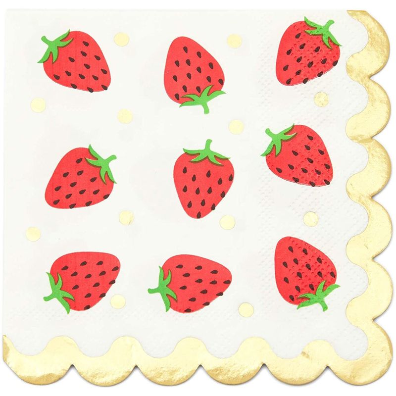 Sparkle and Bash 100 Pack Fruit Cocktail Napkins, 4 Designs For Birthday Party, 5 x 5", 5 of 9