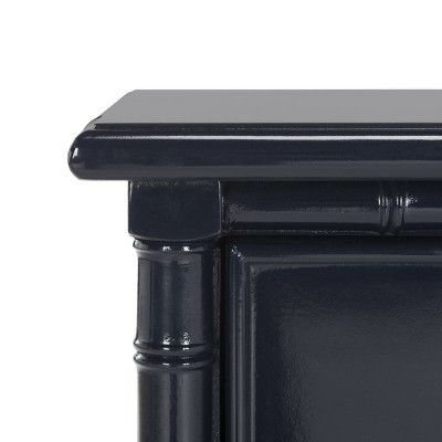 Mina Navy Bamboo 3-Drawer Nightstand with Gold Pulls