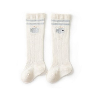 MyKids-Usa Baby Girl Solid Color Floral Embroidered Pattern Breathable Knee Socks - 1 of 4
