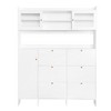 YOOCOZZ Multifunctional Tipping Bucket Shoe Cabinet with Storage Shelf,6 Flip Drawers,Tempered Glass Doors and 4 Hooks - 4 of 4