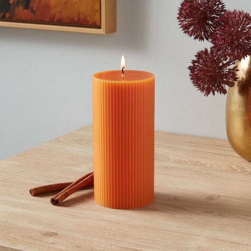 Ribbed Pillar Pumpkin Spice Candle - Threshold™, 2 of 4
