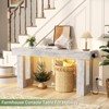 Aheaplus 63'' Farmhouse Console Table with Power Outlets and Light - 2 of 4