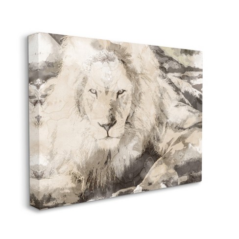 Stupell Industries Abstract Sepia Tone Jungle Lion Animal Portrait : Target
